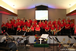 Photo of choir on stage July 19, 2015